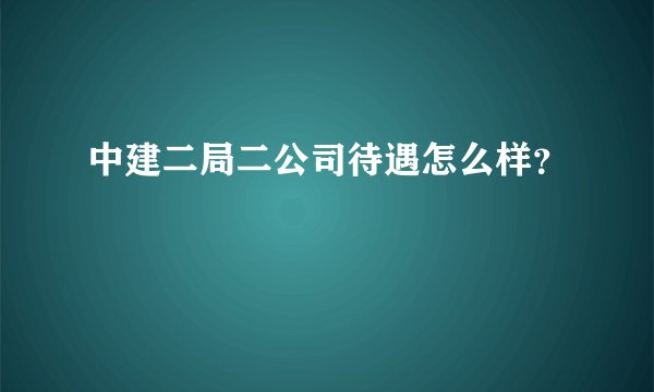 中建二局二公司待遇怎么样？