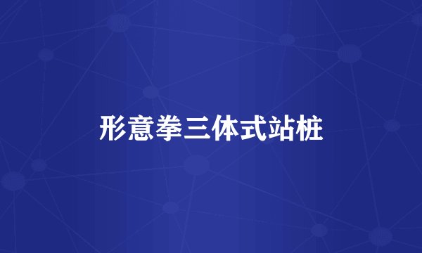 形意拳三体式站桩