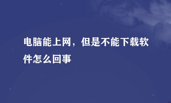电脑能上网，但是不能下载软件怎么回事