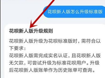 支付宝花呗新人版怎么升级标准版
