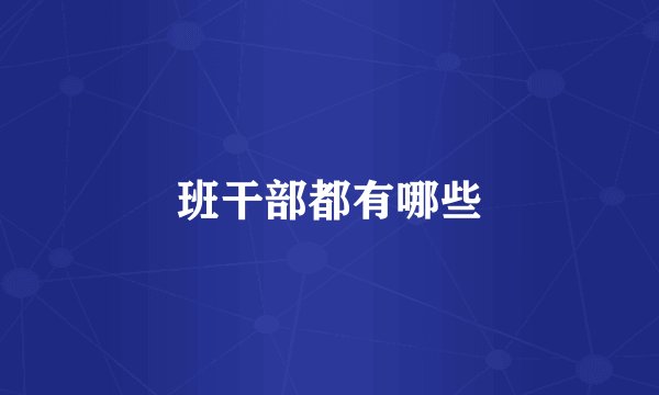 班干部都有哪些