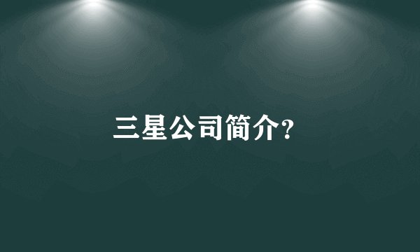 三星公司简介？