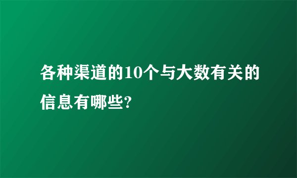 各种渠道的10个与大数有关的信息有哪些?