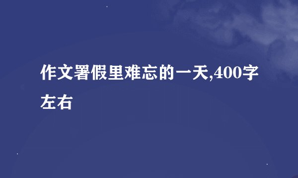 作文署假里难忘的一天,400字左右