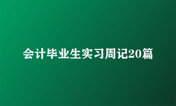会计毕业生实习周记20篇