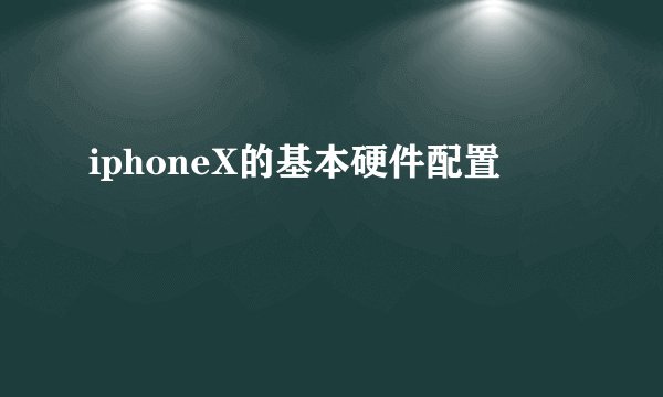 iphoneX的基本硬件配置