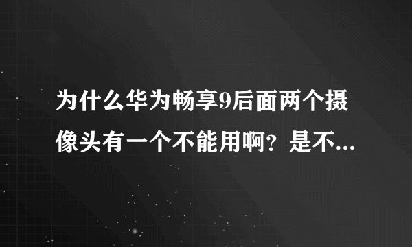 为什么华为畅享9后面两个摄像头有一个不能用啊？是不是假的啊？