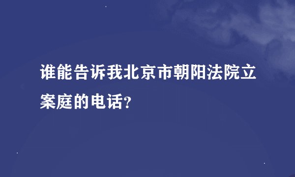 谁能告诉我北京市朝阳法院立案庭的电话？