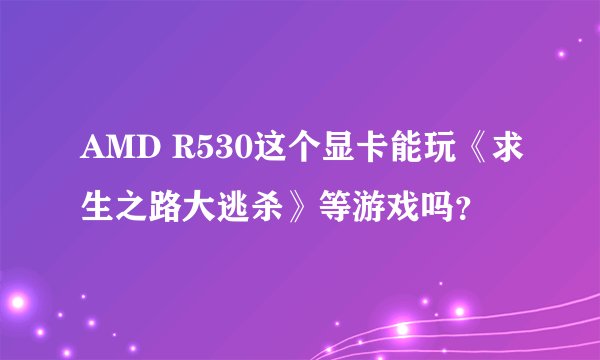 AMD R530这个显卡能玩《求生之路大逃杀》等游戏吗？
