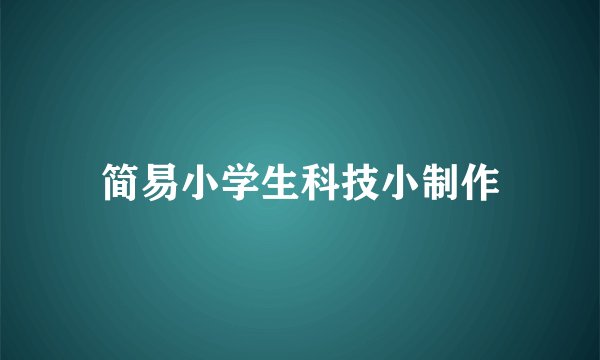 简易小学生科技小制作