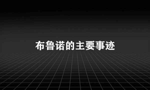 布鲁诺的主要事迹