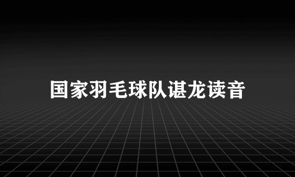国家羽毛球队谌龙读音