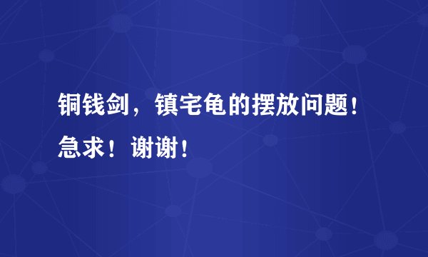 铜钱剑,镇宅龟的摆放问题!急求!谢谢!