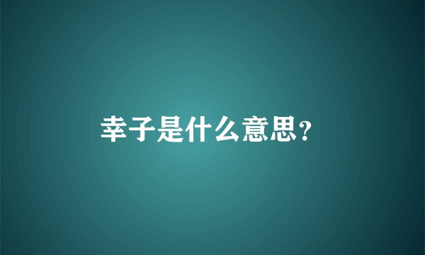 幸子是什么意思？