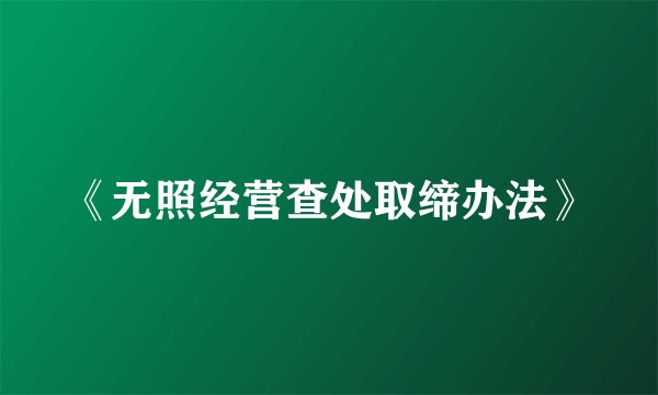 《无照经营查处取缔办法》
