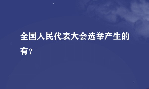 全国人民代表大会选举产生的有？