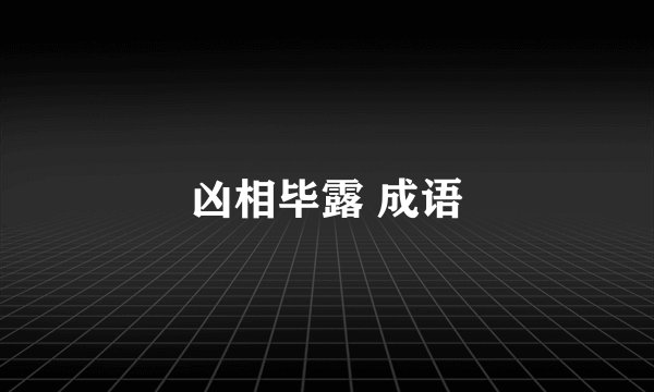 凶相毕露 成语