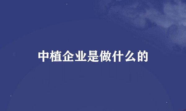 中植企业是做什么的