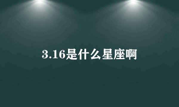 3.16是什么星座啊