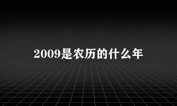 2009是农历的什么年