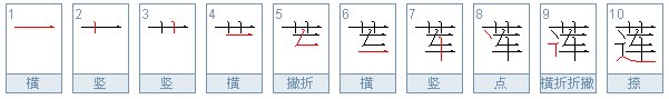 莲字笔画笔顺笔划