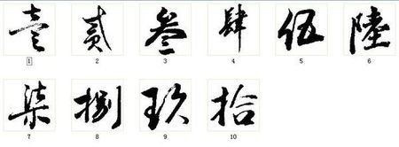 一二三四五六七八九的繁体字怎么写