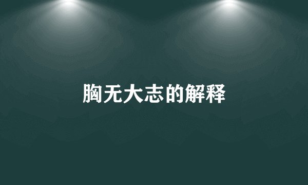 胸无大志的解释