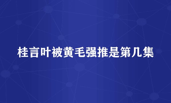 桂言叶被黄毛强推是第几集