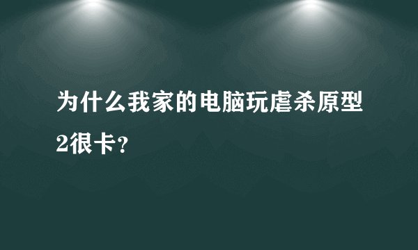 为什么我家的电脑玩虐杀原型2很卡？