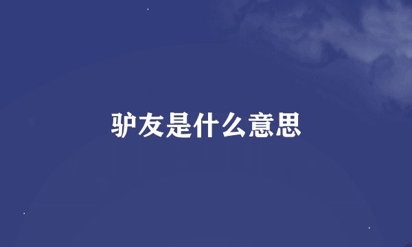 驴友是什么意思
