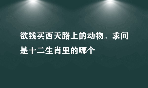 欲钱买西天路上的动物。求问是十二生肖里的哪个