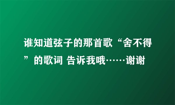 谁知道弦子的那首歌“舍不得”的歌词 告诉我哦……谢谢