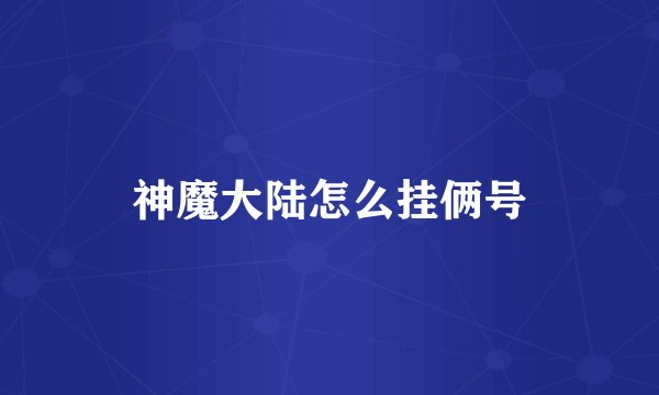神魔大陆怎么挂俩号