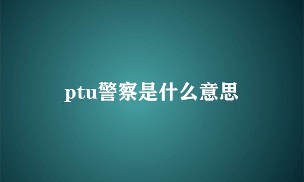 ptu警察是什么意思