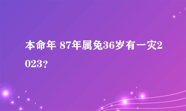 本命年 87年属兔36岁有一灾2023？