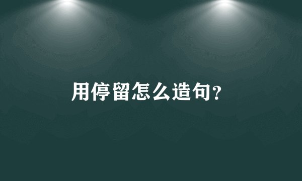 用停留怎么造句？