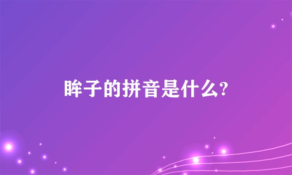 眸子的拼音是什么?