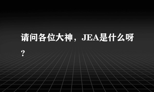 请问各位大神，JEA是什么呀？