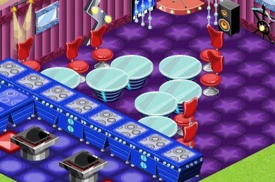 QQ餐厅4级2厨2服10桌子摆法