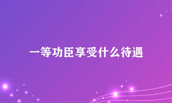一等功臣享受什么待遇