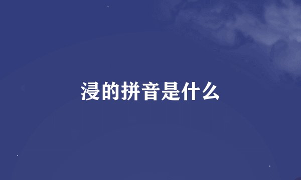 浸的拼音是什么