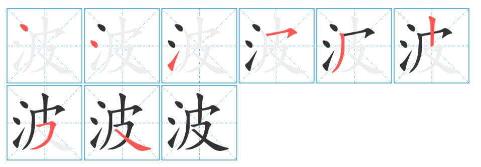 波的笔画顺序