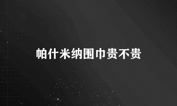 帕什米纳围巾贵不贵