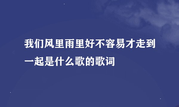 我们风里雨里好不容易才走到一起是什么歌的歌词