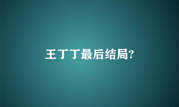 王丁丁最后结局?