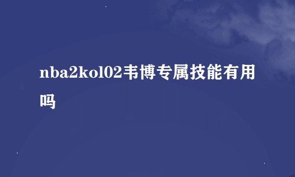 nba2kol02韦博专属技能有用吗
