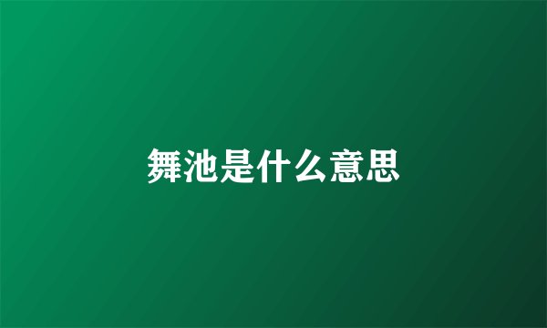 舞池是什么意思