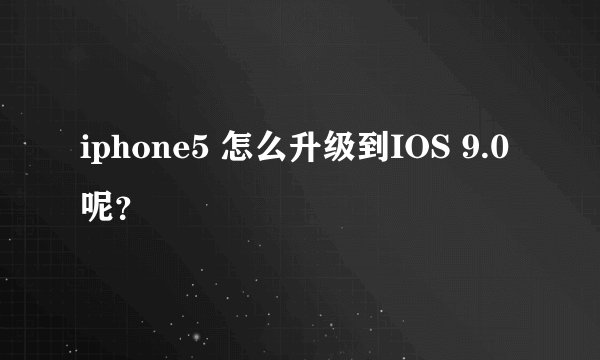iphone5 怎么升级到IOS 9.0呢？