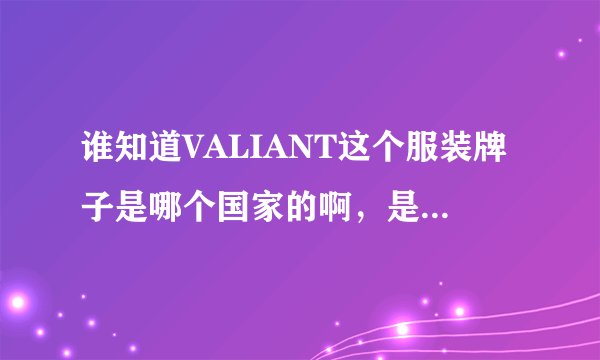 谁知道VALIANT这个服装牌子是哪个国家的啊，是一个什么档次的服装？