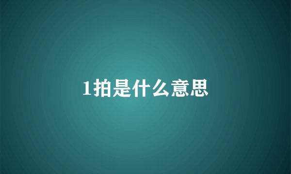 1拍是什么意思